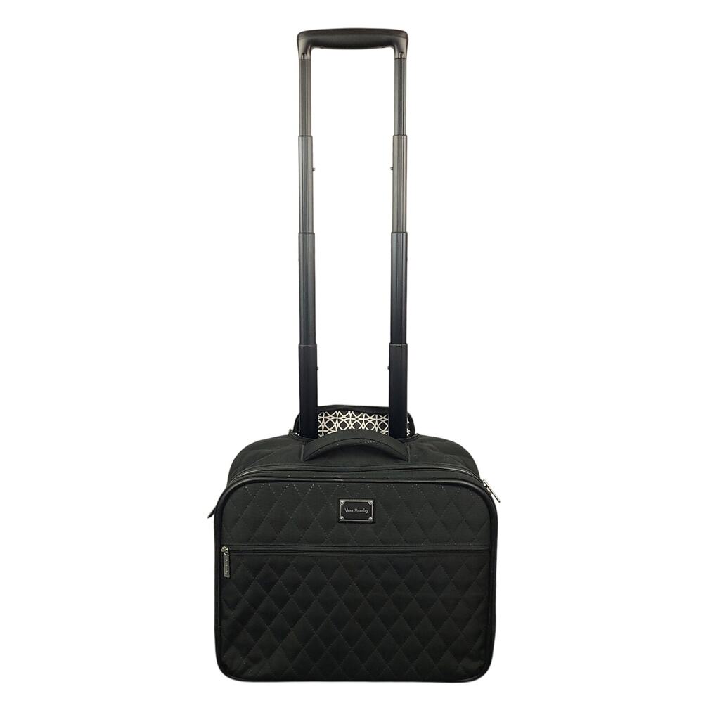 Vera Bradley Quilted Rolling Carry On Travel Bag Luggage Suitcase Black - Picture 2 of 16